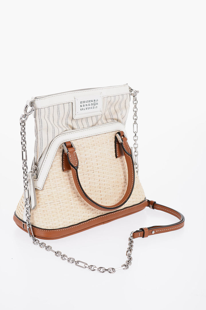 Maison Margiela MM11 Woven Rafia Bag with Contrasting Detail