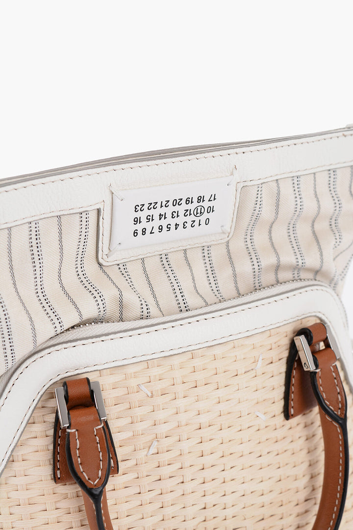 Maison Margiela MM11 Woven Rafia Bag with Contrasting Detail