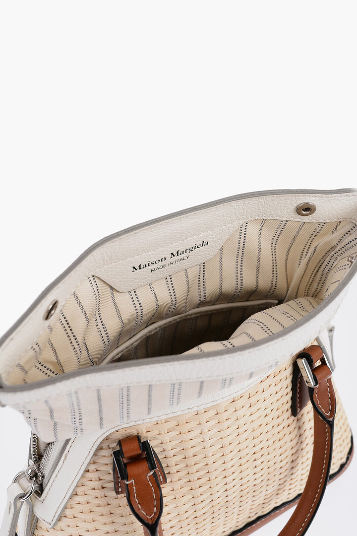 Maison Margiela MM11 Woven Rafia Bag with Contrasting Detail