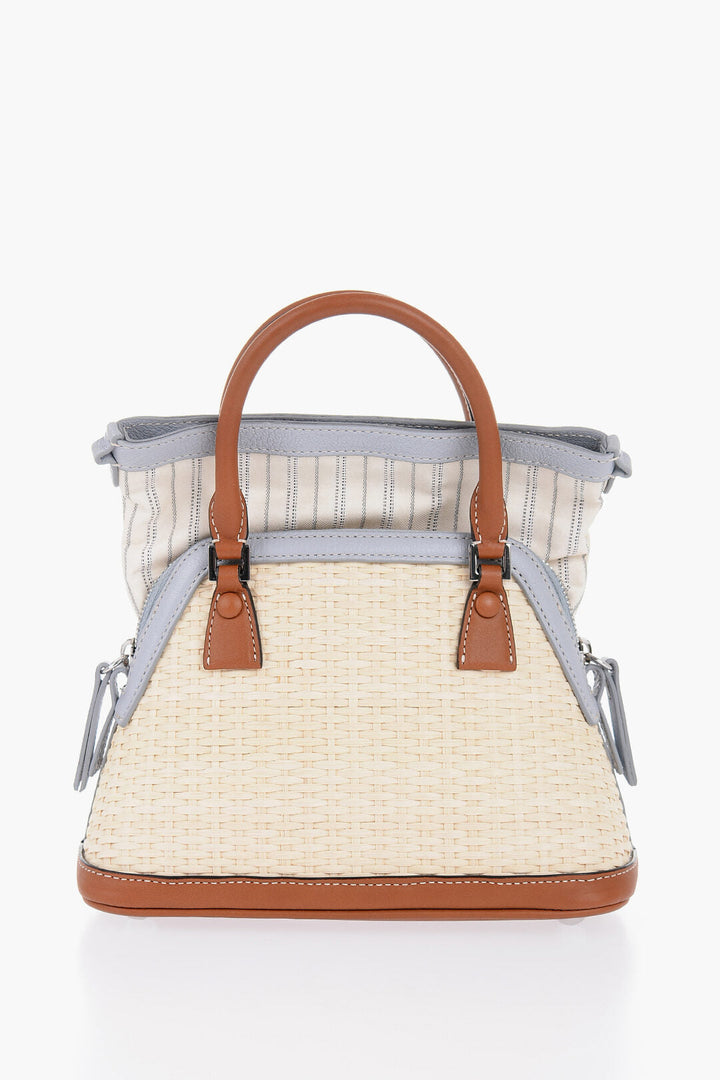 Maison Margiela MM11 Woven Rafia Bag with Contrasting Detail