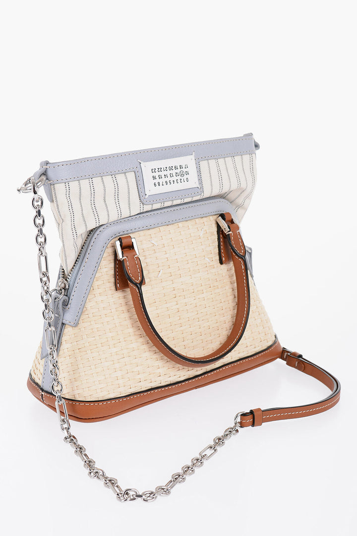 Maison Margiela MM11 Woven Rafia Bag with Contrasting Detail