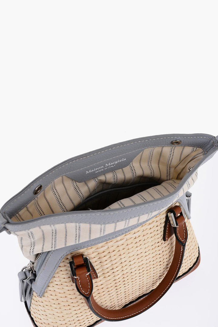 Maison Margiela MM11 Woven Rafia Bag with Contrasting Detail