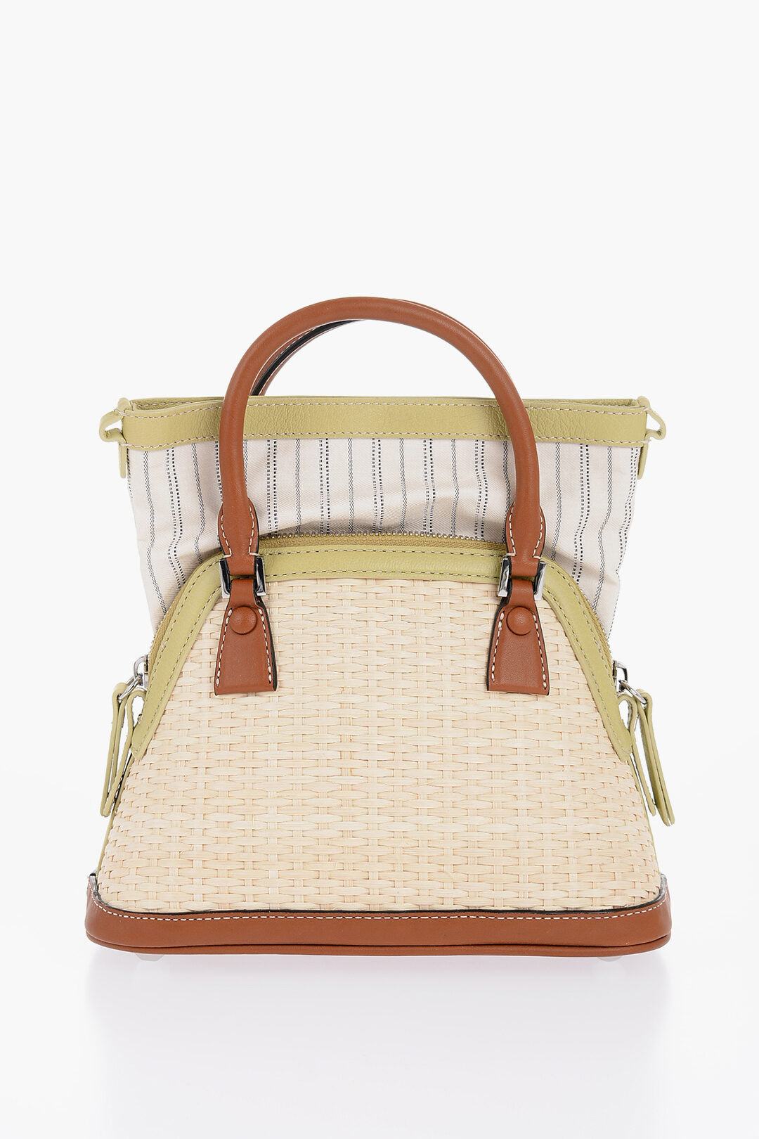 Maison Margiela MM11 Woven Rafia Bag with Contrasting Detail
