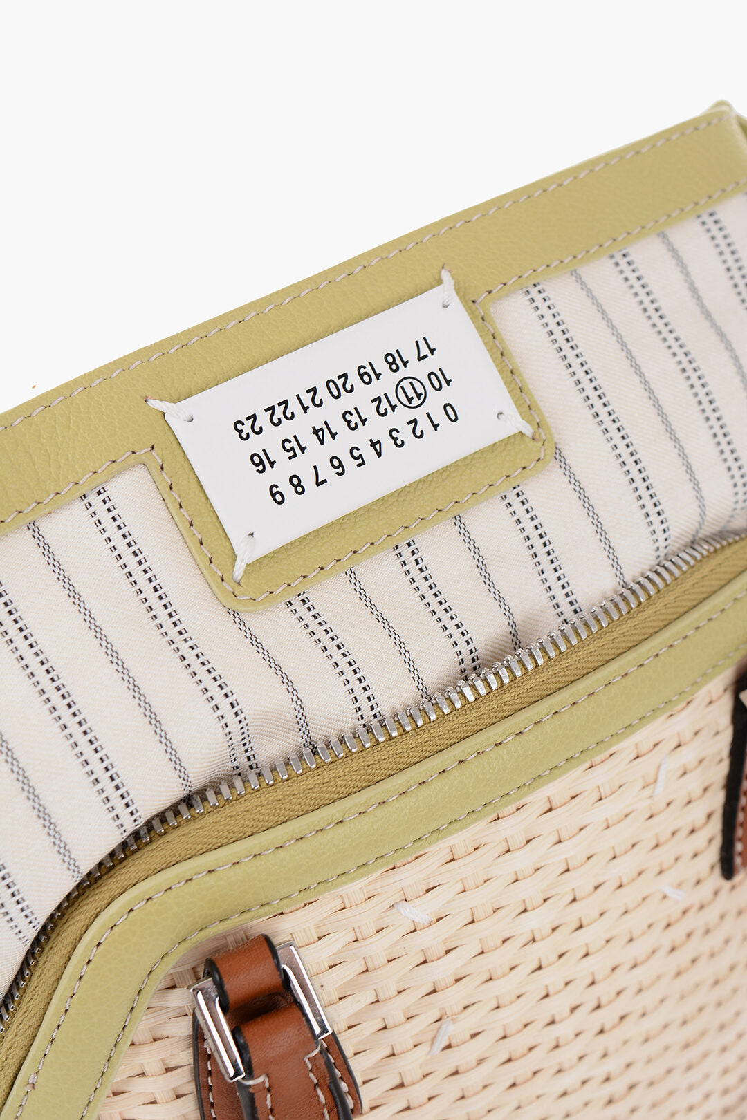 Maison Margiela MM11 Woven Rafia Bag with Contrasting Detail