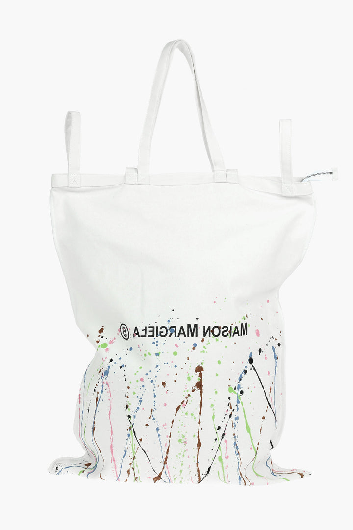 Maison Margiela MM6 Canvas Maxi Tote Bag in PAINT-SPLATTER Print with Logo