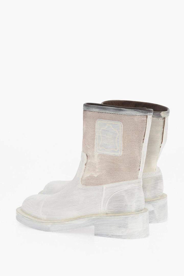 Maison Margiela MM6 Coated Leather Ankle Booties