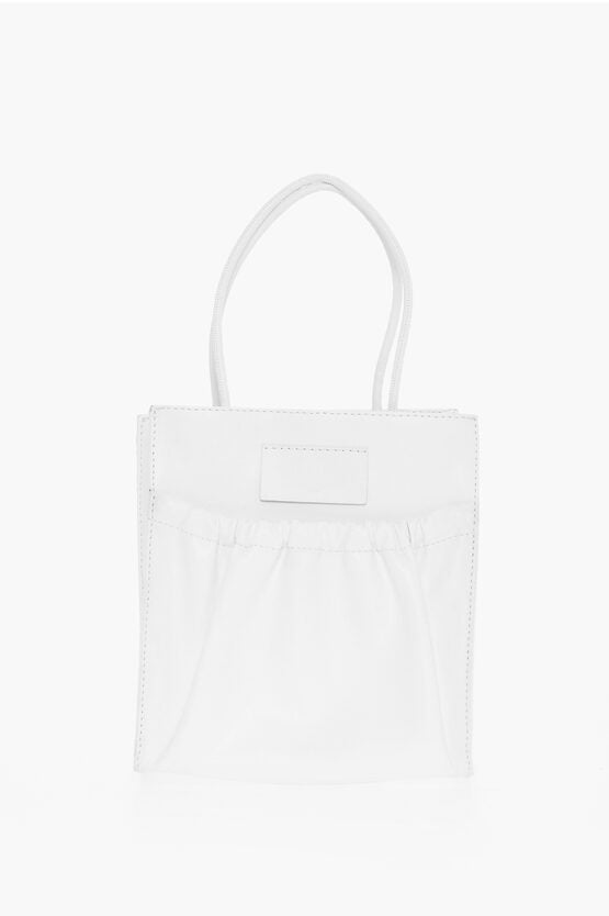 Maison Margiela MM6 Faux Leather Tote Bag with ruched Pocket