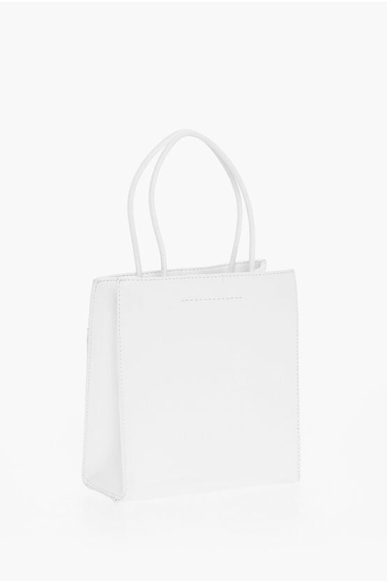 Maison Margiela MM6 Faux Leather Tote Bag with ruched Pocket