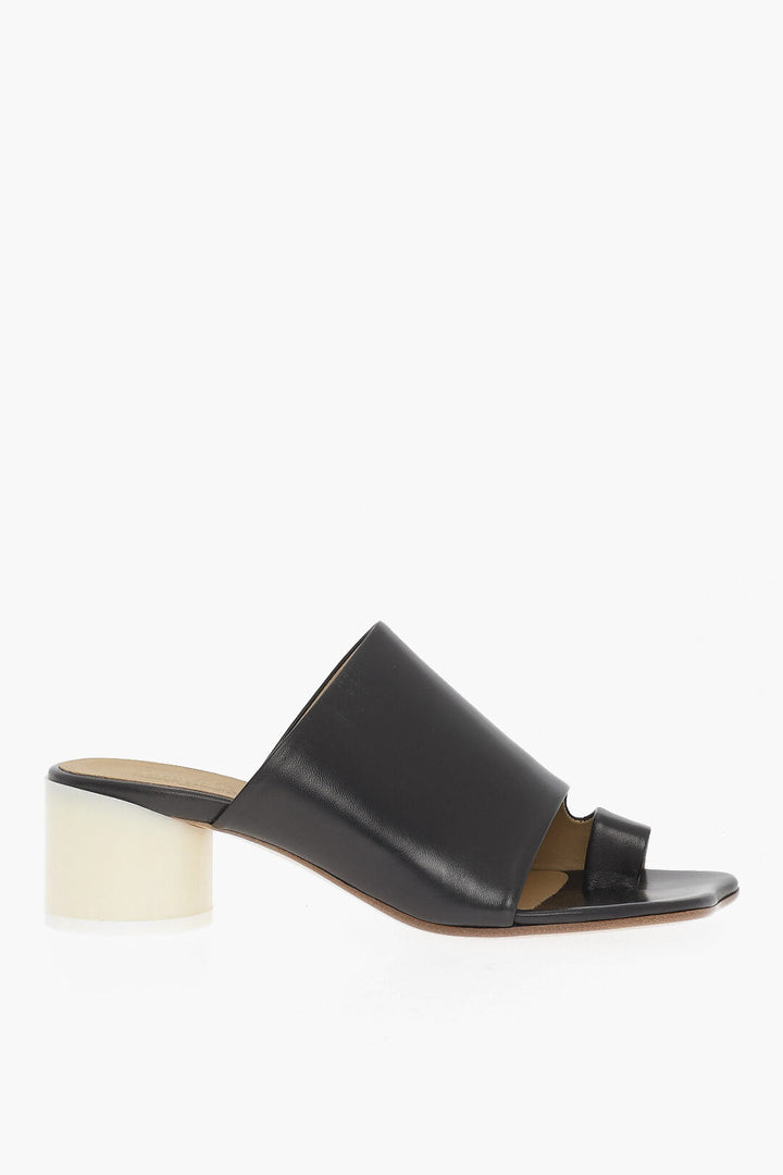 Maison Margiela MM6 Leather Sandals with Lacquered Heel 5,5cm