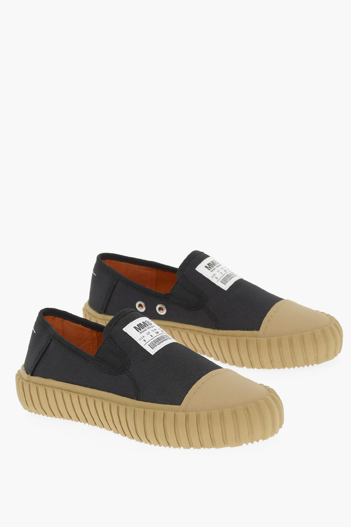 Maison Margiela MM6 Two-Tone Slip -On Sneakers with Vulcanized Sole