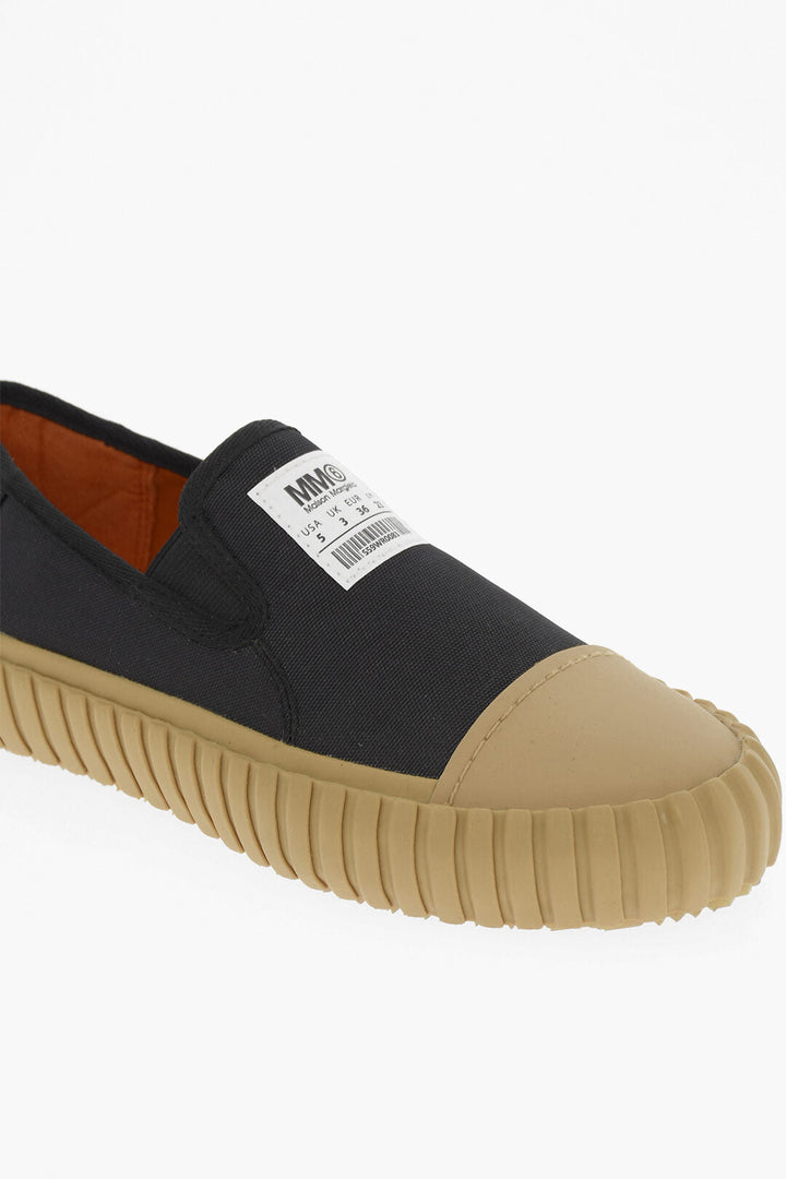 Maison Margiela MM6 Two-Tone Slip -On Sneakers with Vulcanized Sole