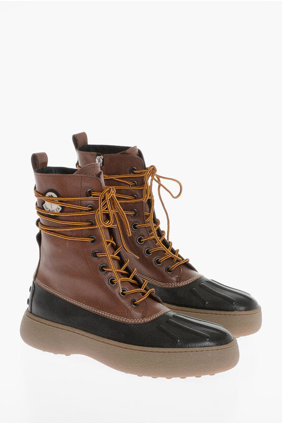 Tod's MONCLER Genius & PALM ANGELS x TOD'S Leather Lace-Up Boots