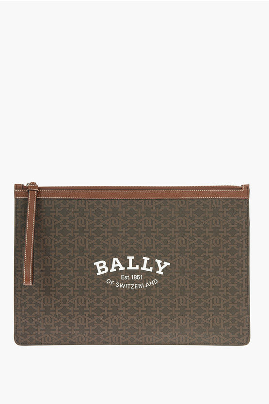 Bally Monogram Leather BOLLIS Clutch Bag with Logo