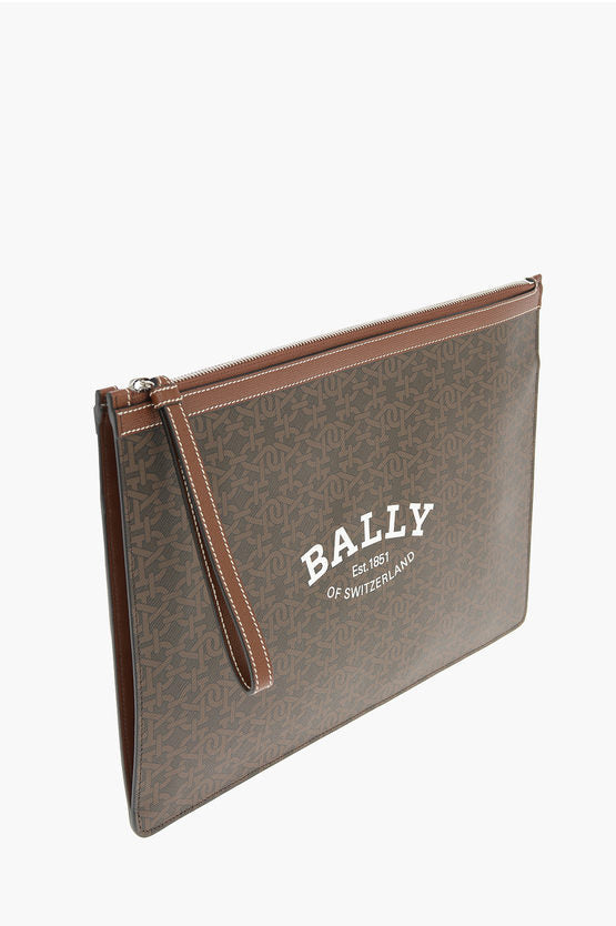 Bally Monogram Leather BOLLIS Clutch Bag with Logo