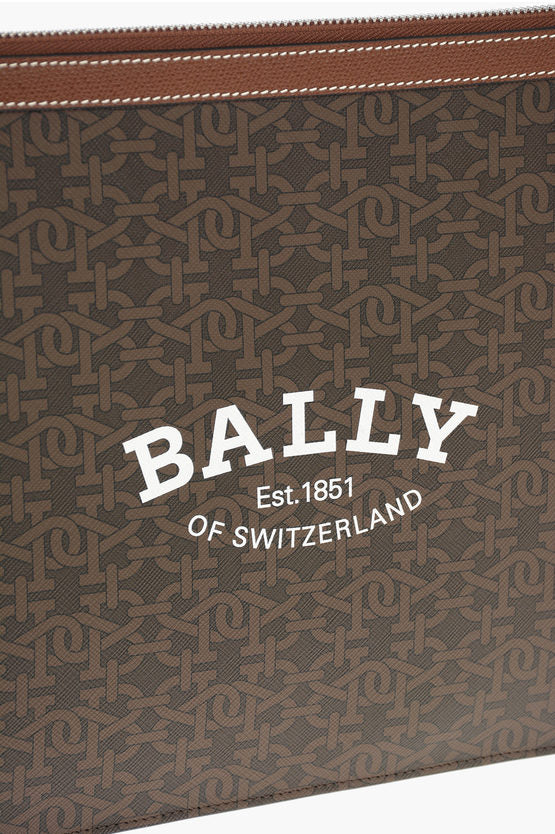 Bally Monogram Leather BOLLIS Clutch Bag with Logo