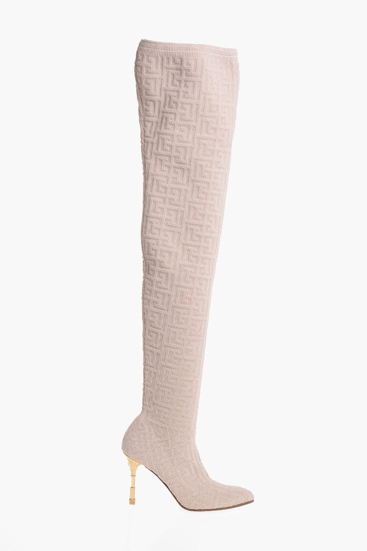 Balmain Monogrammed Over-the-knee Boots