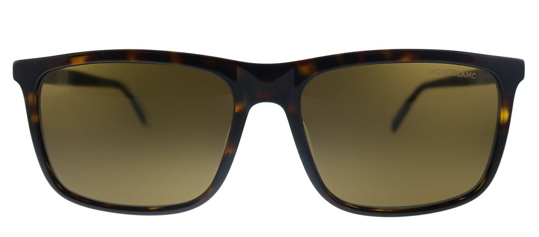 MontblancSunglasses - MontBlanc MB 0116S 002 Rectangle Acetate Havana Sunglasses with Brown Lens - MB_0116S_002 - Ask Me Wear