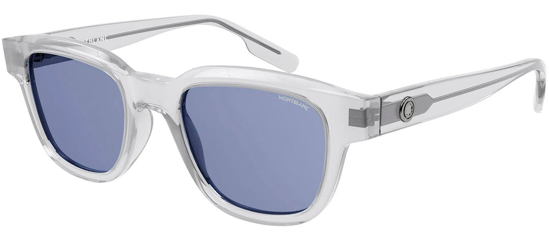 MontblancSunglasses - Montblanc MB 0175S 004 Square Plastic Grey Sunglasses with Blue Lens - MB_0175S_004_50mm - Ask Me Wear