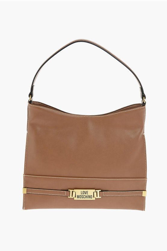 Bags - Moschino LOVE faux leather bag with golden logo - 8051042282567 - Ask Me Wear