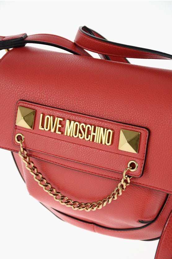 Bags - Moschino LOVE faux leather crossbody bag with golden details - 8051042674218 - Ask Me Wear