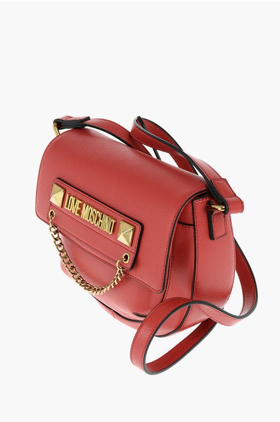 Bags - Moschino LOVE faux leather crossbody bag with golden details - 8051042674218 - Ask Me Wear