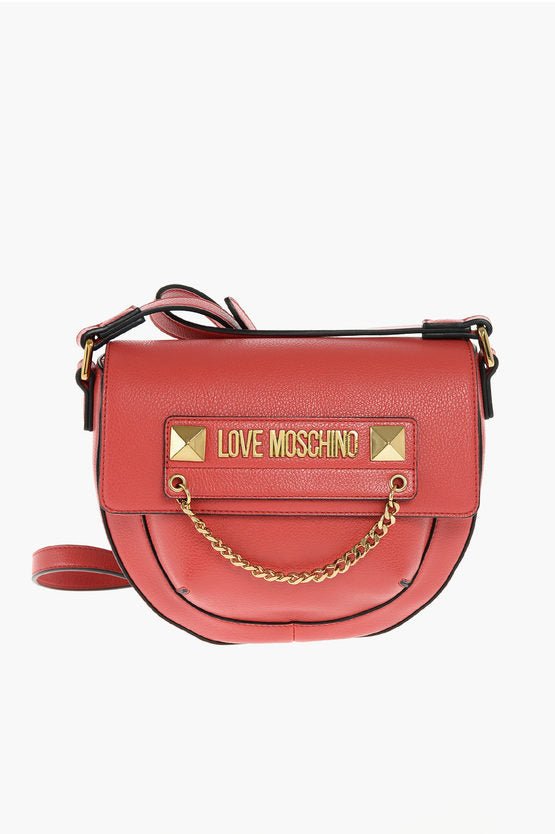 Bags - Moschino LOVE faux leather crossbody bag with golden details - 8051042674218 - Ask Me Wear