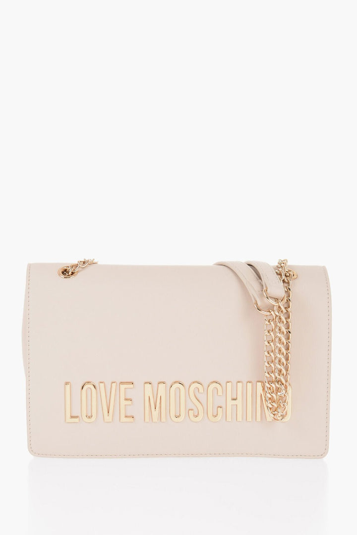 Other - Moschino LOVE Faux Leather Shoulder Bag with Golden Logo - 8050537779438 - Ask Me Wear