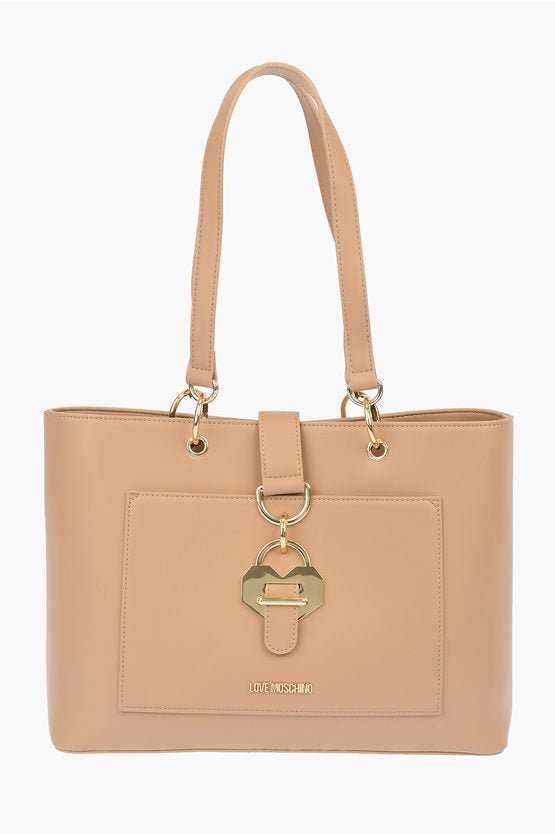 Bags - Moschino LOVE faux leather Tote bag with double handle - 8054400329157 - Ask Me Wear