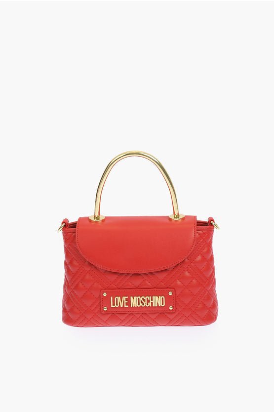 Bags - Moschino LOVE quilted faux leather mini top handle bag with removable - 8054400639355 - Ask Me Wear