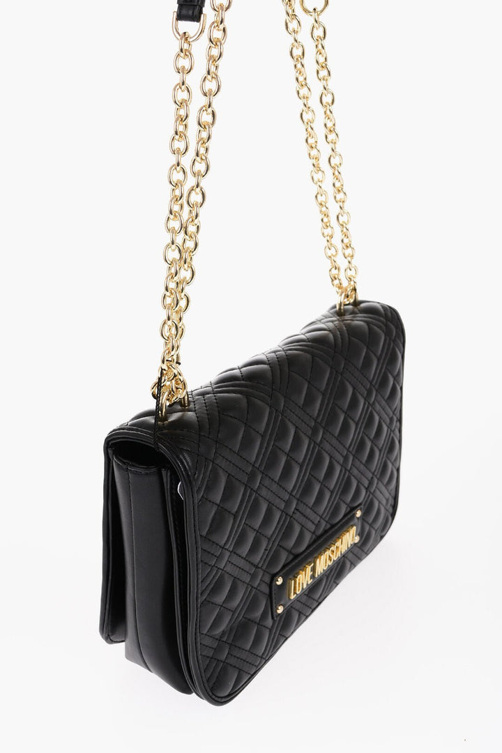 Other - Moschino LOVE Quilted Faux Leather Shoulder Bag with Golden Logo - 8059022743916 - Ask Me Wear