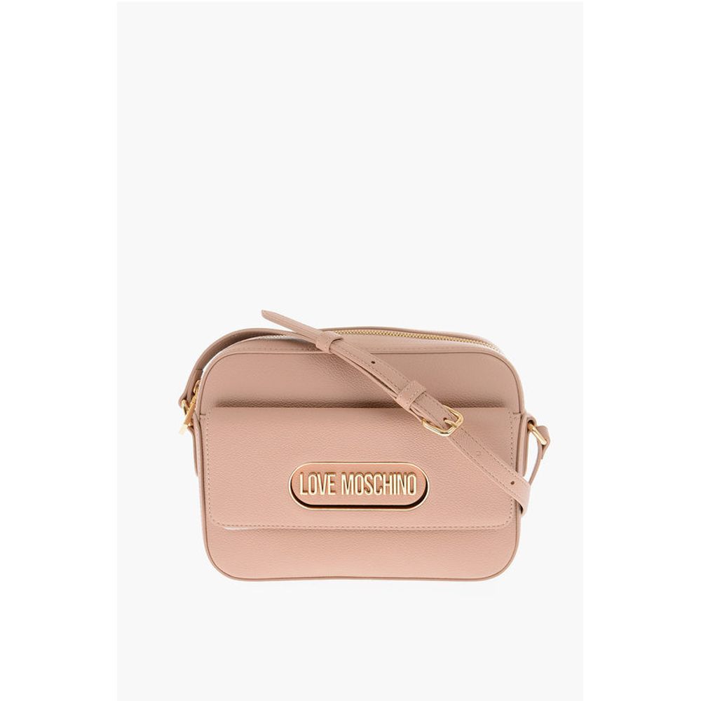 Moschino - Moschino LOVE Textured Faux Leather Camera Bag with Maxi Pocket - MOFR4471722774517GD - Ask Me Wear