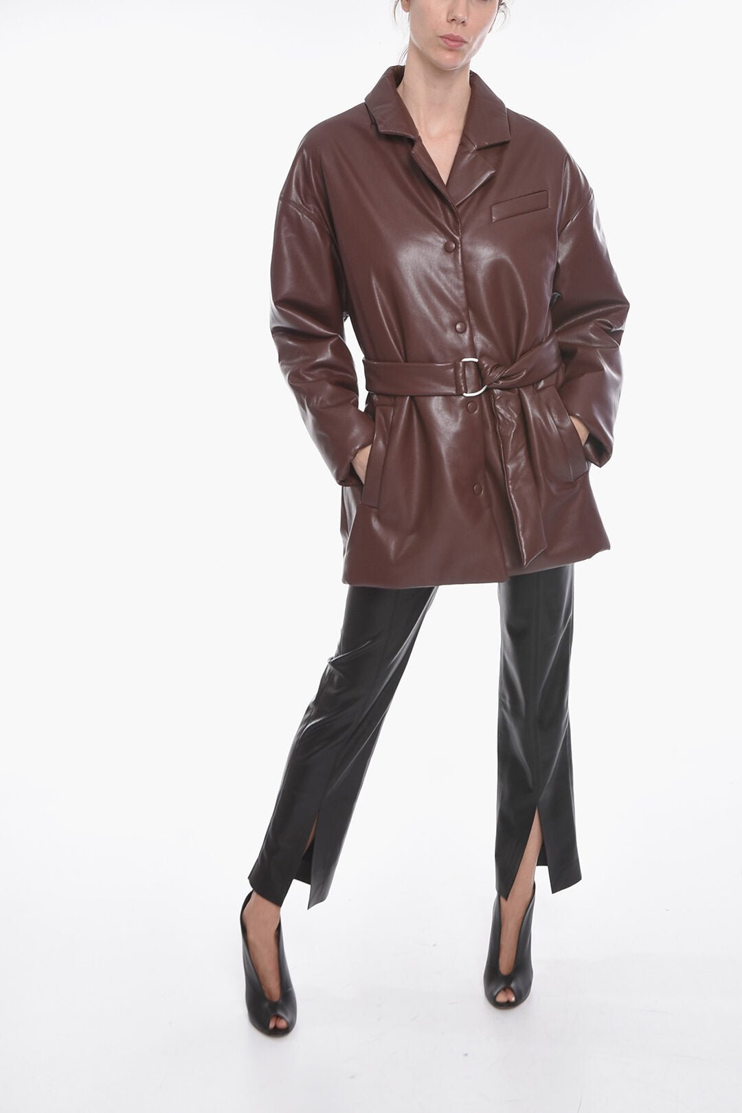 Other - Nanushka Vegan Leather Coat with Belt - 5996603182142 - Ask Me Wear