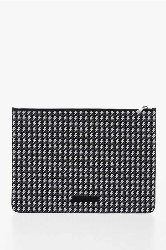 Bags - Neil Barrett All - Over Logo Leather Pouch - 7417303405266 - Ask Me Wear