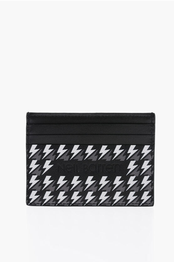 Accessories - Wallets & Card Holders - Neil Barrett All - Over Thunderbolt Printed Leather Card Holder - 7417303405303 - Ask Me Wear