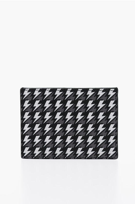 Accessories - Wallets & Card Holders - Neil Barrett All - Over Thunderbolt Printed Leather Card Holder - 7417303405303 - Ask Me Wear