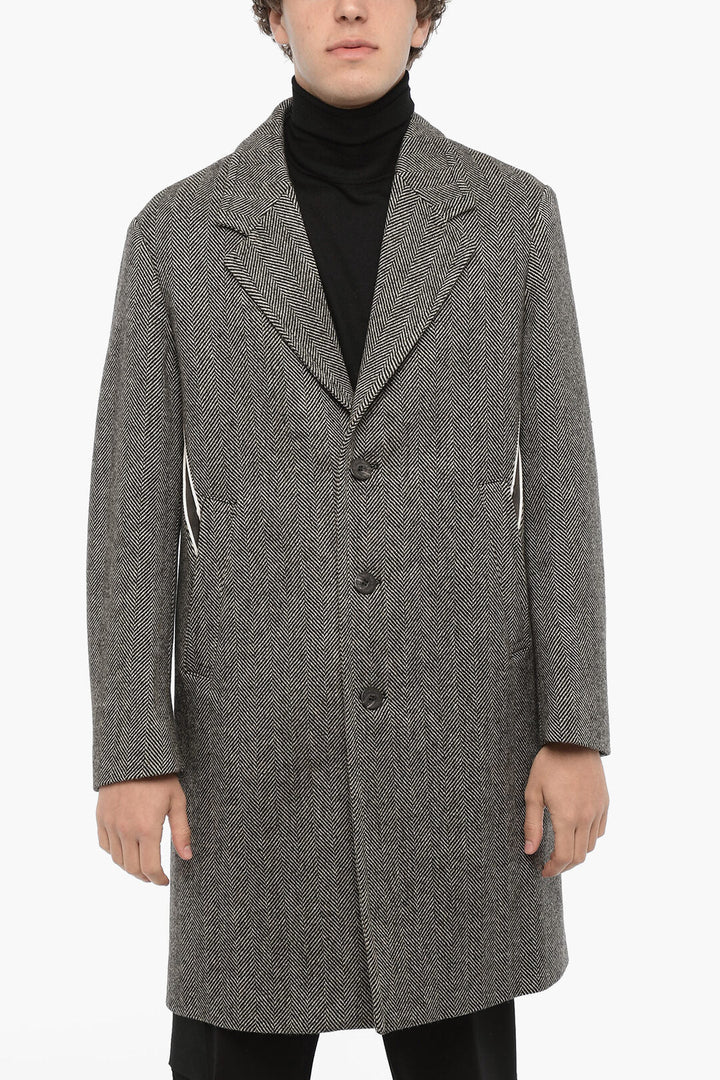 Other - Neil Barrett Herringbone Motif Virgin Wool Coat - 7417303375491 - Ask Me Wear