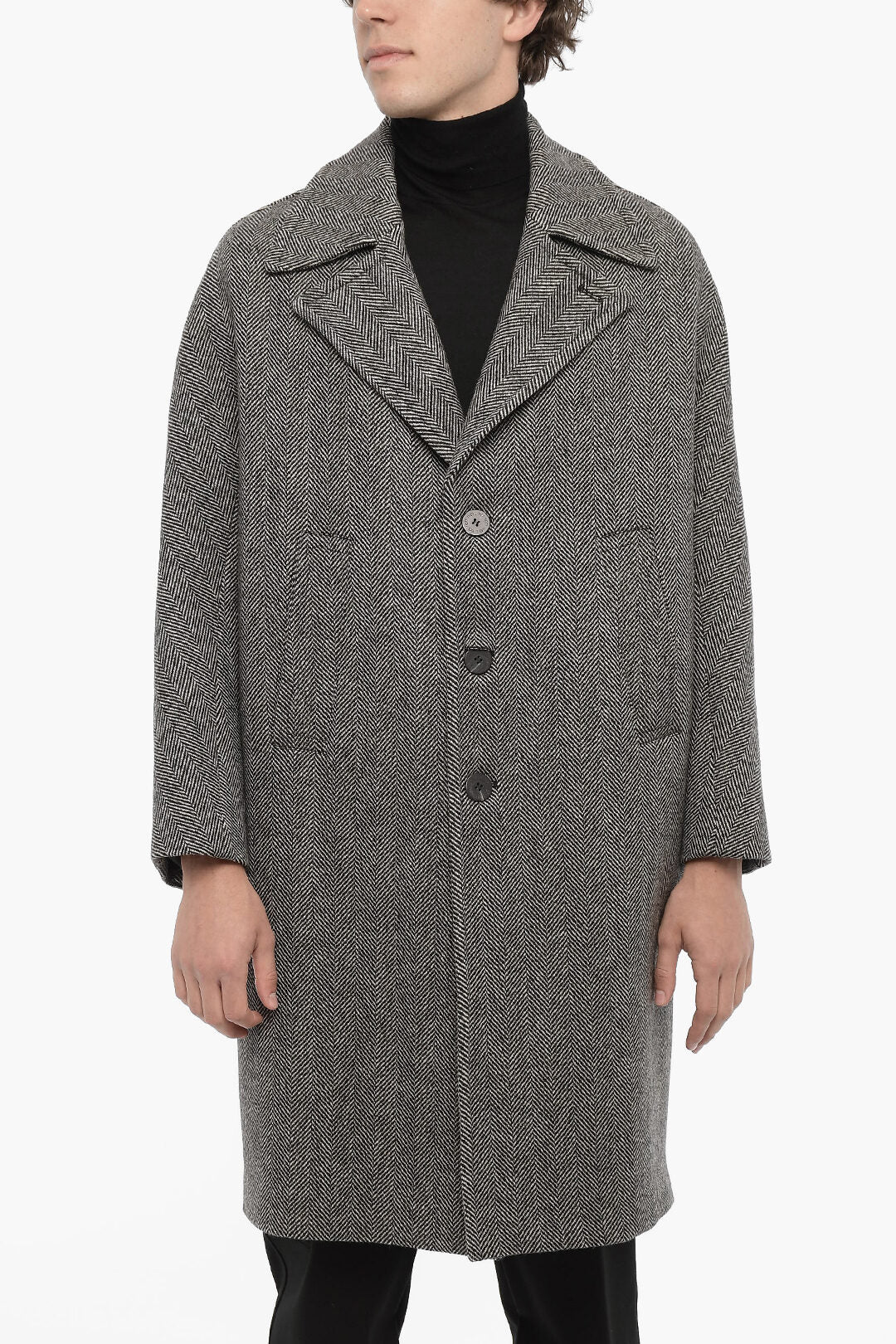 Other - Neil Barrett Herringbone Virgin Wool Oversized Coat - 7417303376122 - Ask Me Wear