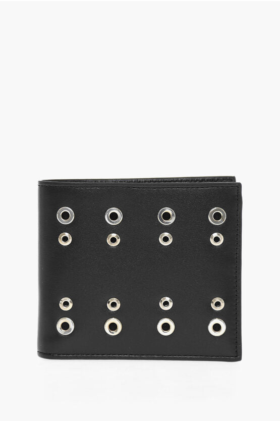 Accessories - Wallets & Card Holders - Neil Barrett Leather Wallet with Eyelets Details - 7417303358760 - Ask Me Wear