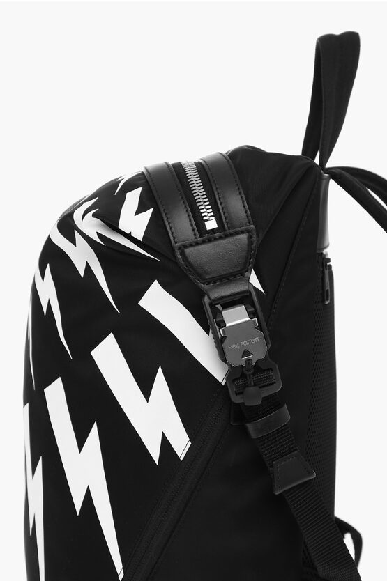 Bags - Neil Barrett Nylon FAIR - ISLE THUNDERBOLT Backpack with Leather Details - 7417303266652 - Ask Me Wear