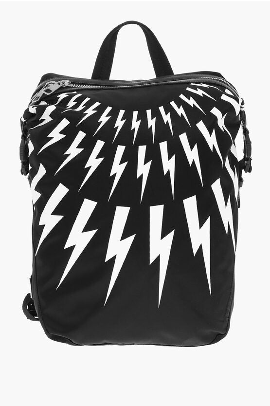 Bags - Neil Barrett Nylon FAIR - ISLE THUNDERBOLT Backpack with Leather Details - 7417303266652 - Ask Me Wear