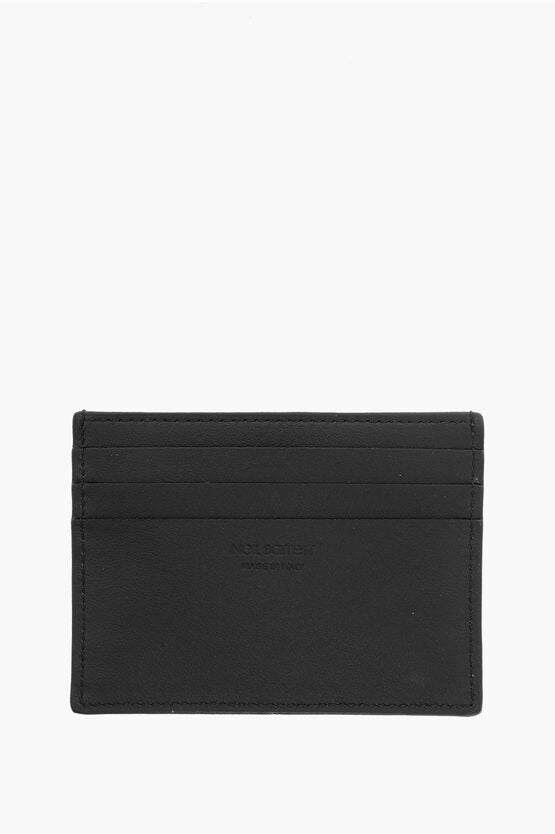 Accessories - Wallets & Card Holders - Neil Barrett Solid Color Leather Card Holder with Eyelets - 7417303358791 - Ask Me Wear