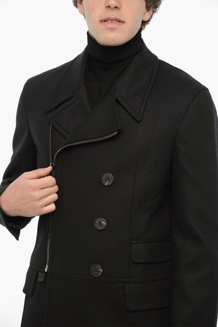 Other - Neil Barrett Wool Blend Slim Fit Coat with Full Zip - 7417303271373 - Ask Me Wear