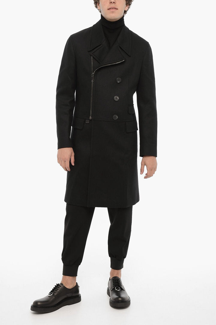 Other - Neil Barrett Wool Blend Slim Fit Coat with Full Zip - 7417303271373 - Ask Me Wear