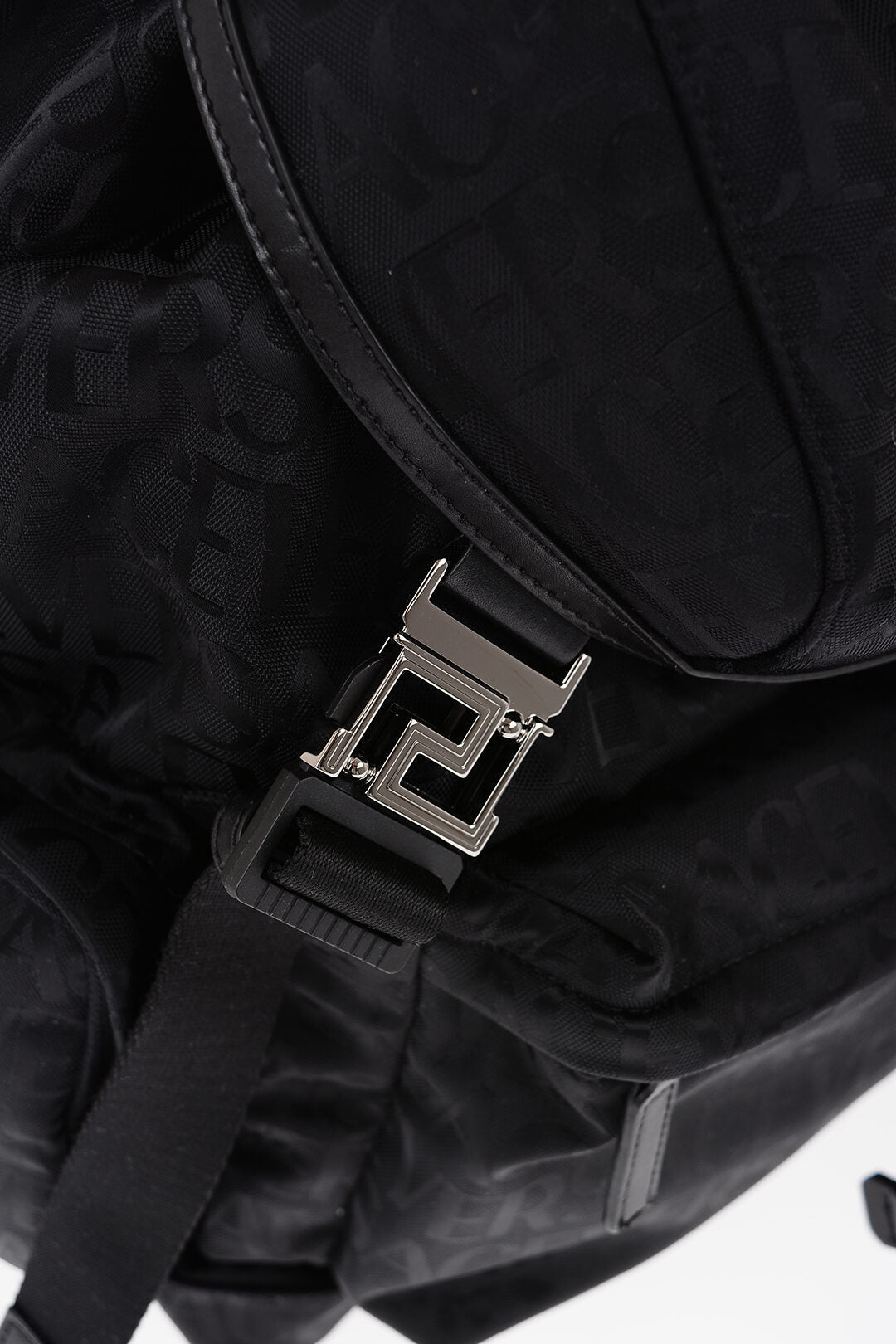 Versace Nylon Backpack with All-Over Logo