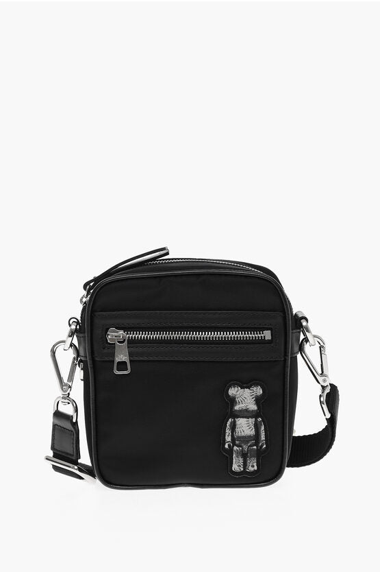 Neil Barrett Nylon BEARBRICK Crossbody Bag with Leather Trims