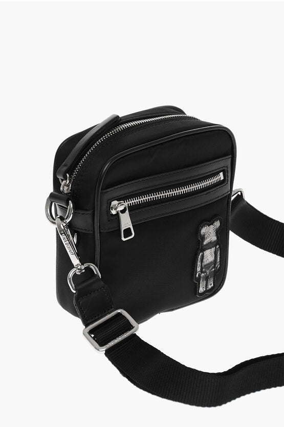 Neil Barrett Nylon BEARBRICK Crossbody Bag with Leather Trims