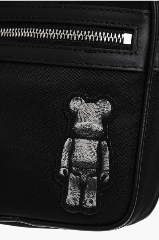 Neil Barrett Nylon BEARBRICK Crossbody Bag with Leather Trims