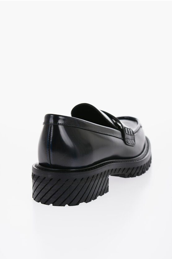 Off - White - Other - Off - White Leather COMBAT Penny Loafers with Carrion Sole - 8051594401157 - Ask Me Wear