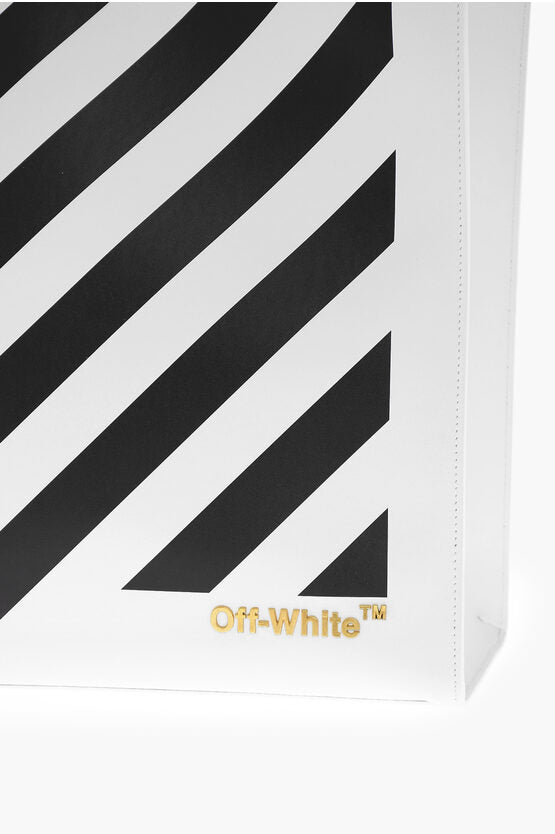 Bags - Off - White Leather DIAG HYBRID Tote Bag with Removable Shoulder Strap - 8051594056975 - Ask Me Wear