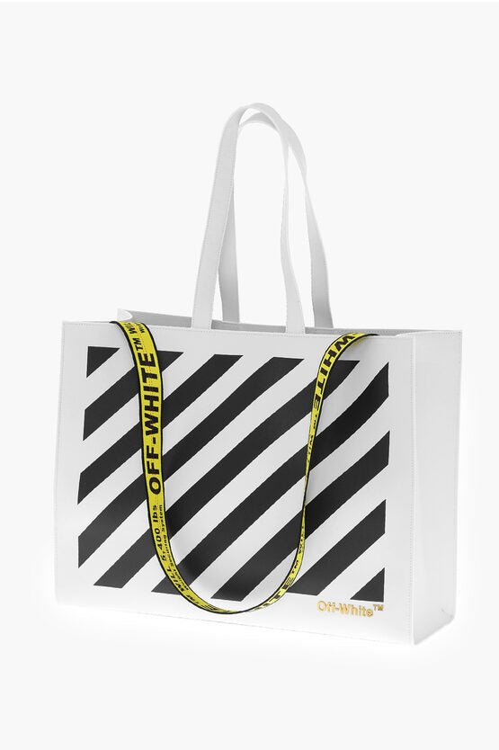 Bags - Off - White Leather DIAG HYBRID Tote Bag with Removable Shoulder Strap - 8051594056975 - Ask Me Wear